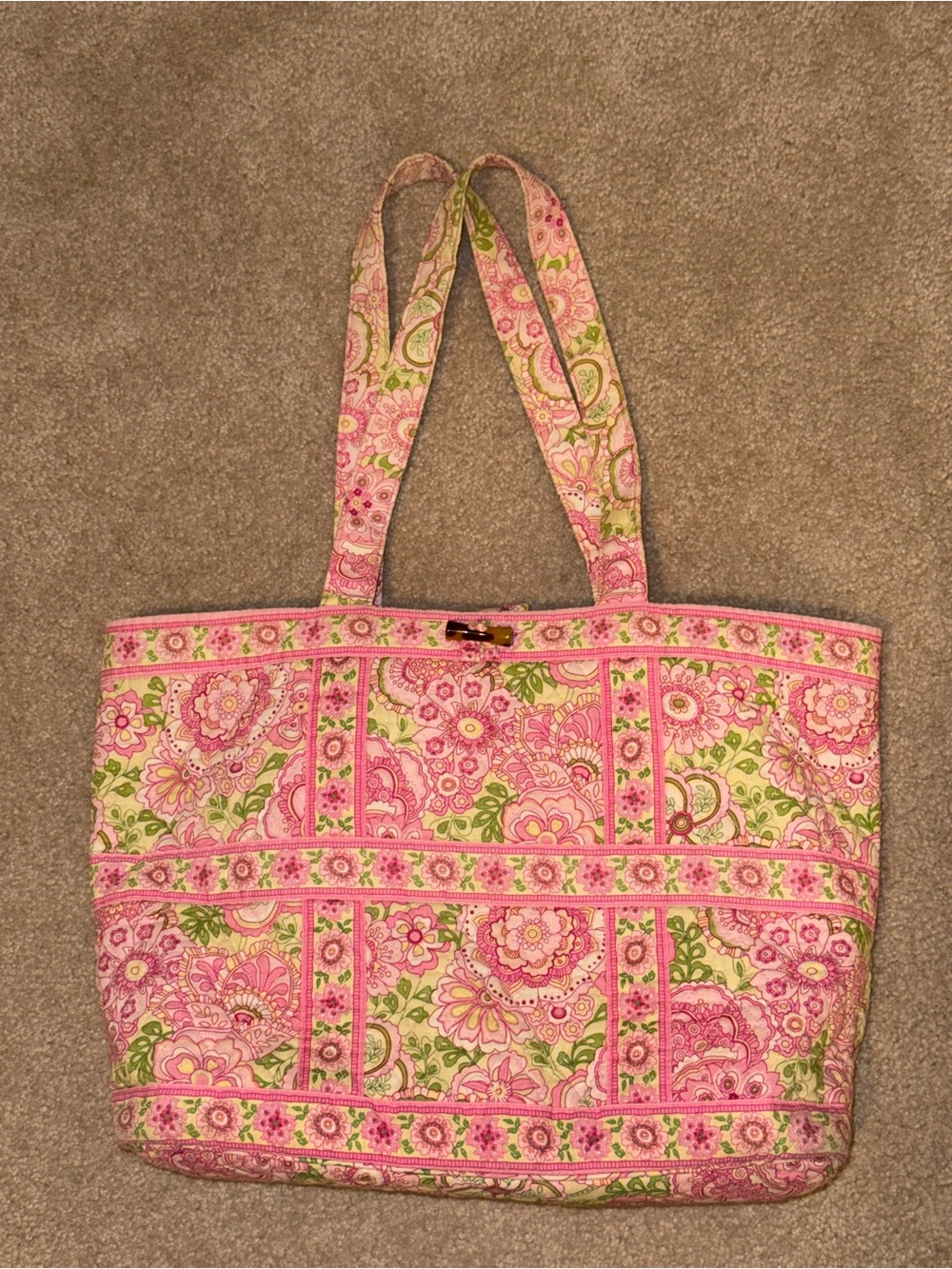 Vera Bradley Tic Tac Toggle Tote in Petal Pink 🌸🌱 Y2K VTG (2004), Rare & Viral